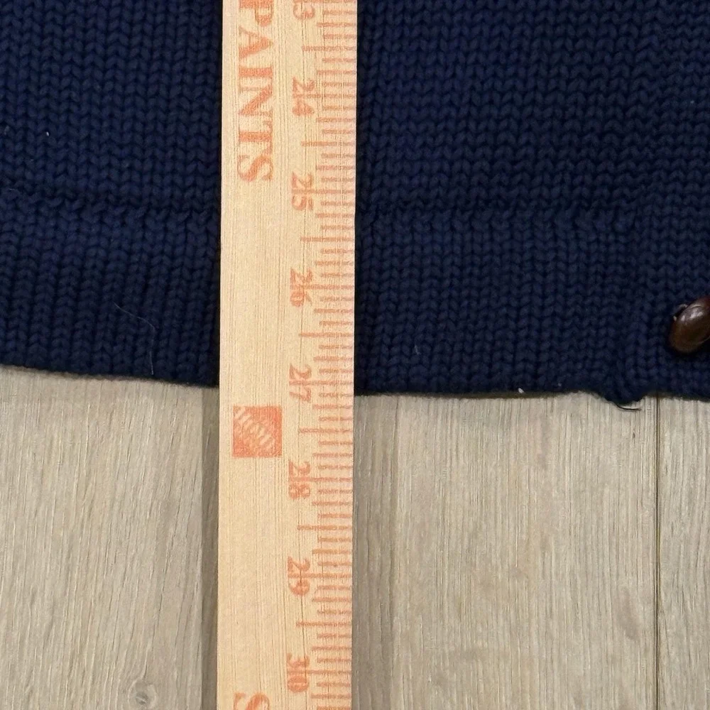 Vintage 90's Polo Ralph Lauren  Knit Nautical Fisherman Cardigan Navy Stripe LG
